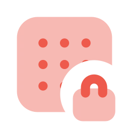 Dataset lock icon, Flat style