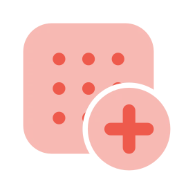 Dataset plus icon, Flat style