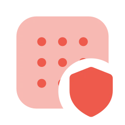 Dataset shield icon, Flat style