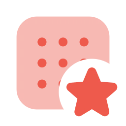Dataset star icon, Flat style