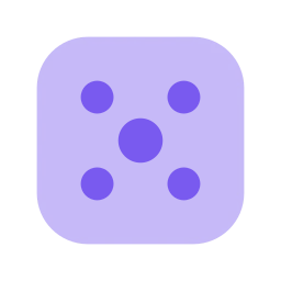 Dice 5 icon, Flat style