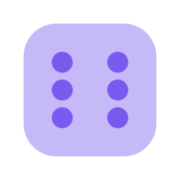 Dice 6 icon, Flat style