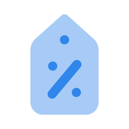 Discount percent tag icon, Flat style