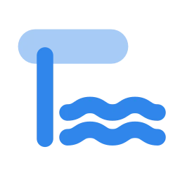 Diving board icon, Flat style