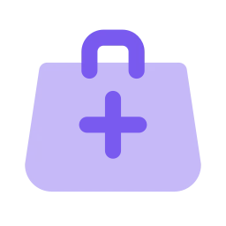 Doctor bag icon, Flat style