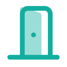 Door open icon, Flat style
