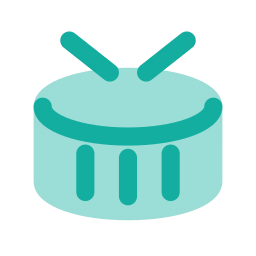Drum icon, Flat style