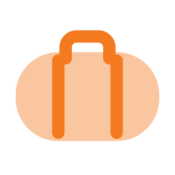 Duffel bag icon, Flat style