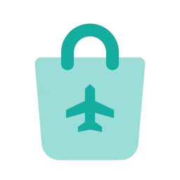 Duty free bag icon, Flat style