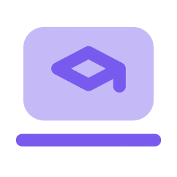 E learning icon, Flat style