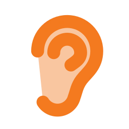 Ear icon, Flat style