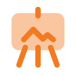 Easel icon, Flat style
