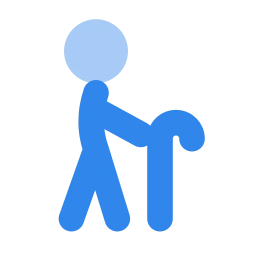 Elderly icon, Flat style