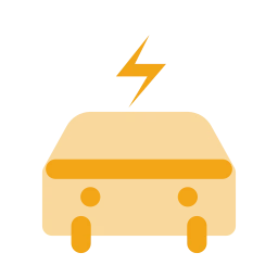 Electric car icon, Flat style
