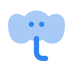 Elephant icon, Flat style
