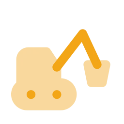 Excavator icon, Flat style