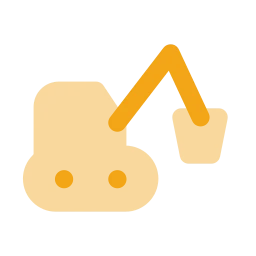 Excavator icon, Flat style