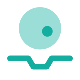 Exoplanet transit icon, Flat style