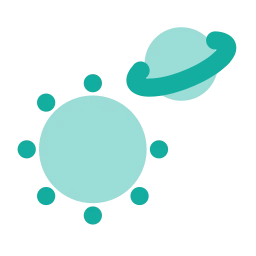 Exoplanet icon, Flat style
