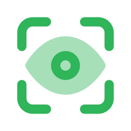 Eye scan icon, Flat style