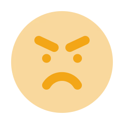 Face angry icon, Flat style