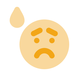 Face anxious icon, Flat style