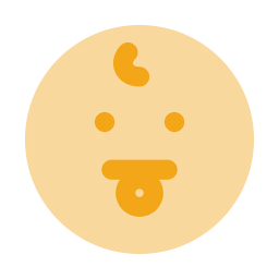 Face baby icon, Flat style
