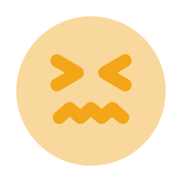 Face confounded icon, Flat style