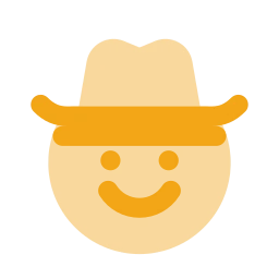 Face cowboy icon, Flat style