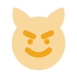 Face devil icon, Flat style