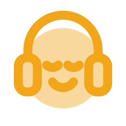 Face headphones icon, Flat style