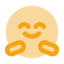 Face hug icon, Flat style