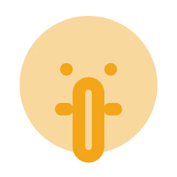 Face shush icon, Flat style