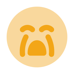 Face sob icon, Flat style