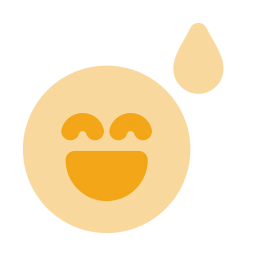 Face sweat smile icon, Flat style