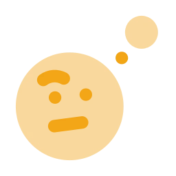 Face thinking icon, Flat style