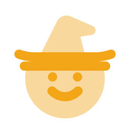 Face witch icon, Flat style
