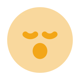 Face yawn icon, Flat style