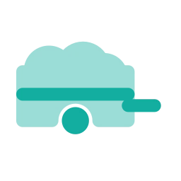 Farm trailer icon, Flat style