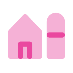 Farmhouse icon, Flat style