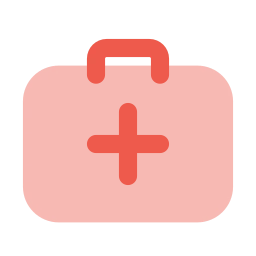 First aid kit icon, Flat style