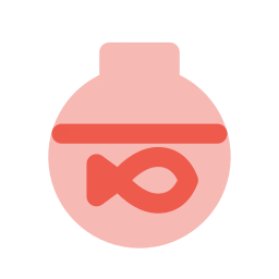 Fishbowl icon, Flat style