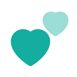 Floating hearts icon, Flat style