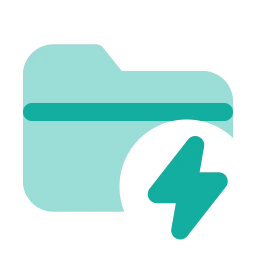 Folder bolt icon, Flat style