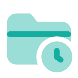 Folder clock icon, Flat style