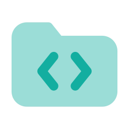 Folder code icon, Flat style