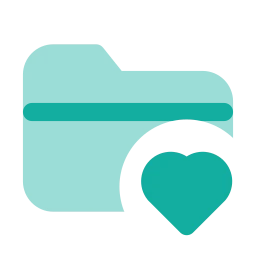 Folder heart icon, Flat style