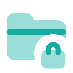 Folder lock icon, Flat style