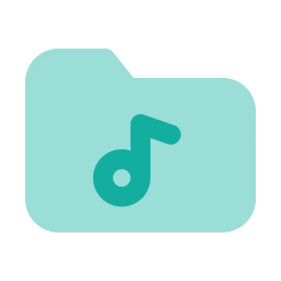 Folder music icon, Flat style