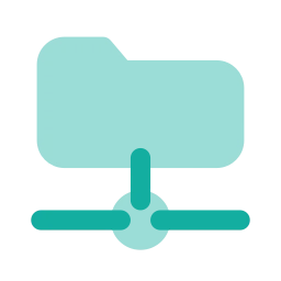 Folder network icon, Flat style